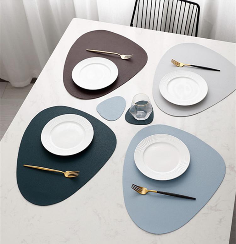 Faux Leather Waterproof Placemat Set
